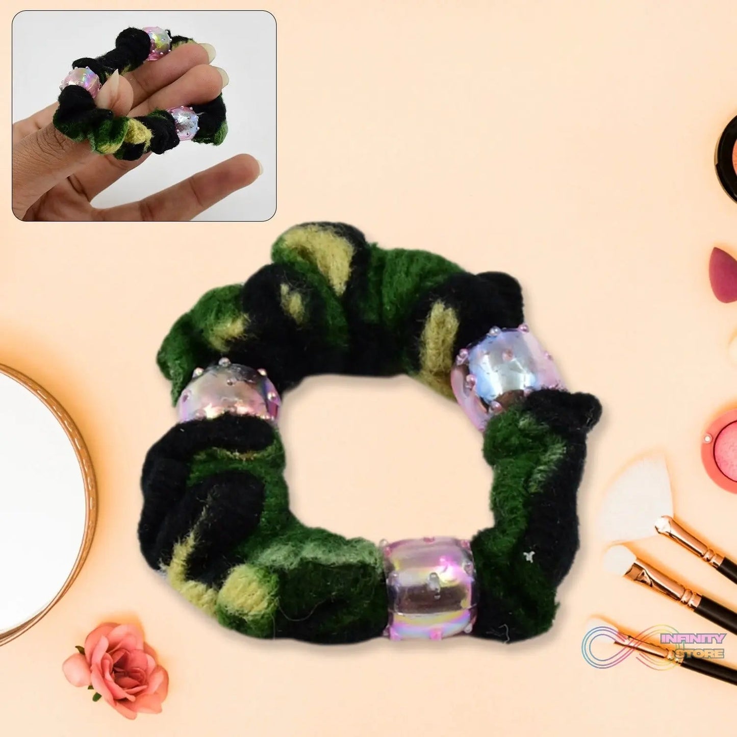 Small Hair Rubber Bands (Pack of 1 / Multicolour / Design) - infinityexculsivestore.com