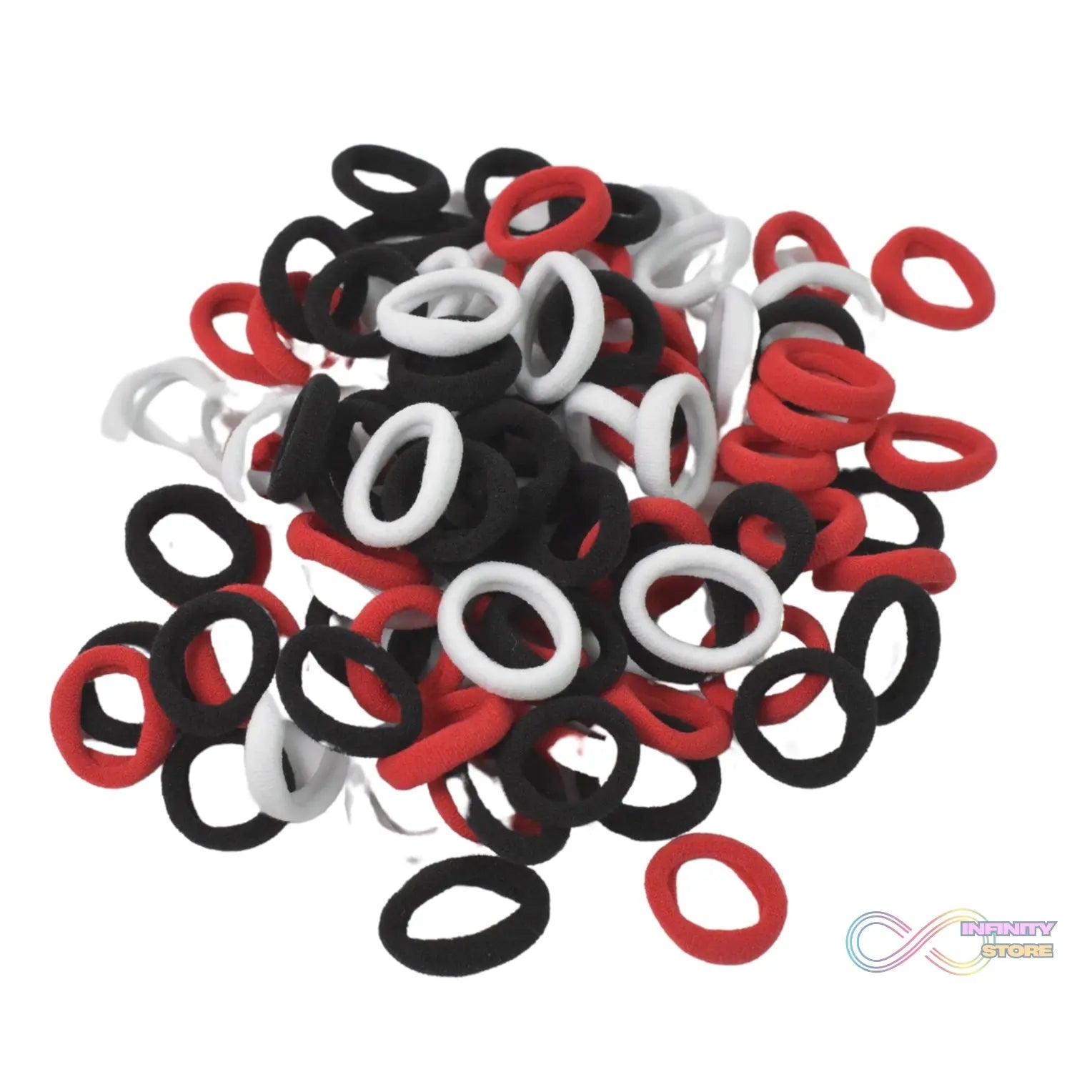 Small Hairbands Bands for Hair Rubber Bands (Pack of 50 / Multicolour) - infinityexculsivestore.com