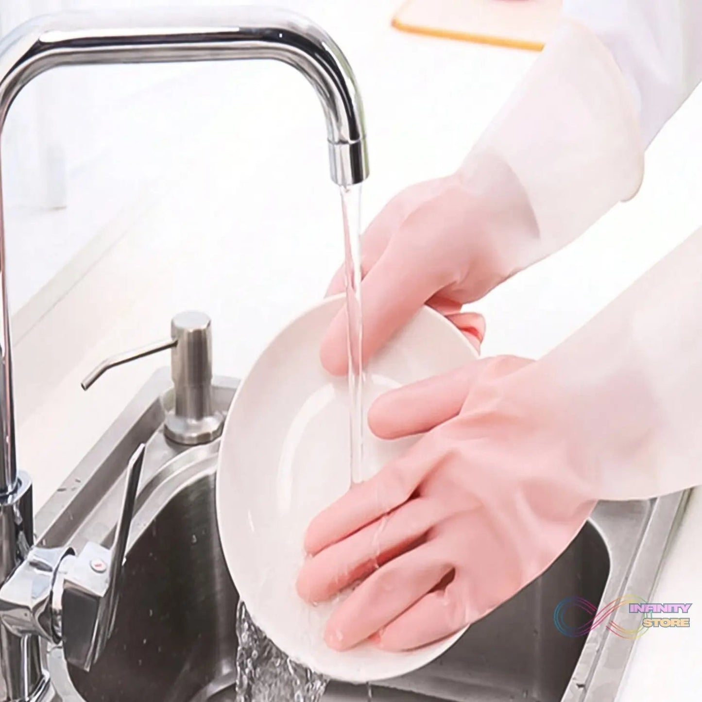 Small Household Cleaning Gloves, Rubber Gloves (2 Pc Set) - infinityexculsivestore.com