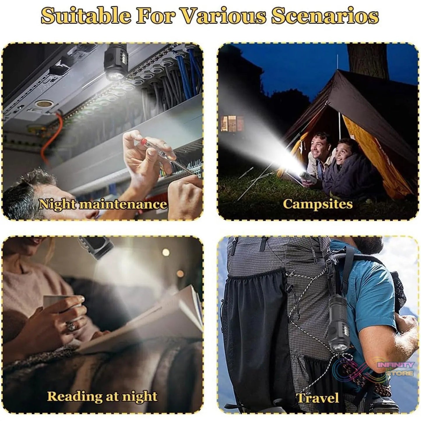 Small LED Torch, 5 Lighting Modes (1 Pc) - infinityexculsivestore.com