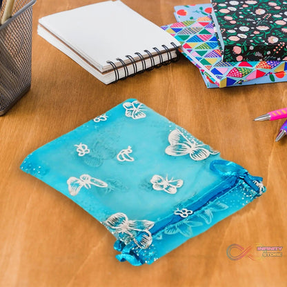 Organza Return Gift Bags Small Mesh Bags Drawstring Gift Bags Christmas Drawstring Organza Gift Bags, Wedding Party Festival Gift Bags, Jewellery Packing Pouch Dry Fruit Pouch 10×12 Cm (100 Pcs Set) - infinityexculsivestore.com