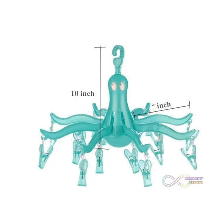 Small Octopus Folding Hanging Dryer Round Folding with 16 Pegs (Multicolor) - infinityexculsivestore.com