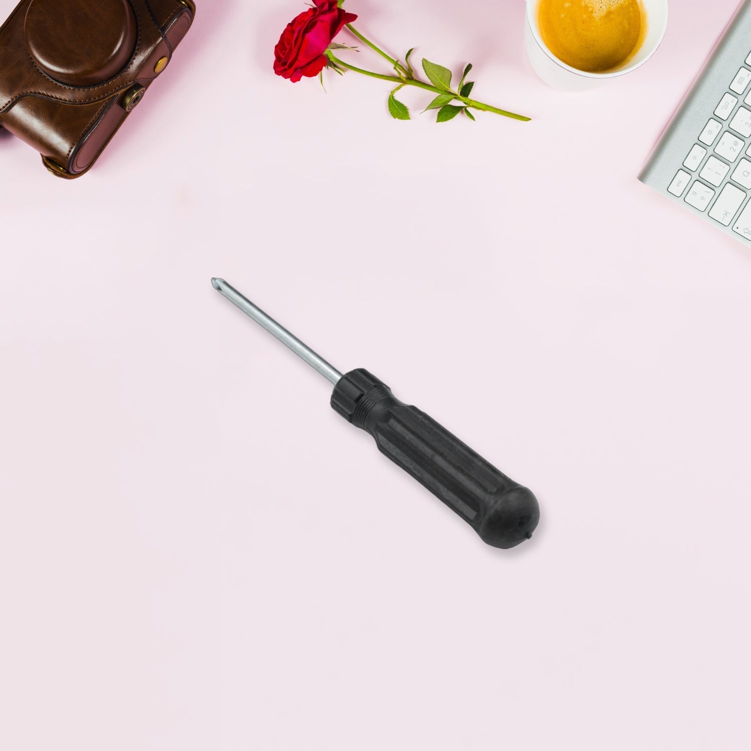 Small Pocket Size Slotted Cross Head Flat Magnetic Screwdriver, Small Slotted Screwdriver Flat Head with Black Handle for Small Appliances (1 Pc) - infinityexculsivestore.com
