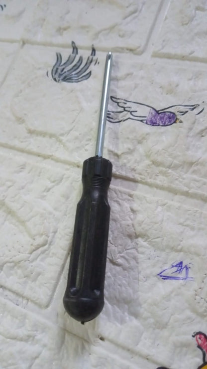 Small Pocket Size Slotted Cross Head Flat Magnetic Screwdriver, Small Slotted Screwdriver Flat Head with Black Handle for Small Appliances (1 Pc) - infinityexculsivestore.com