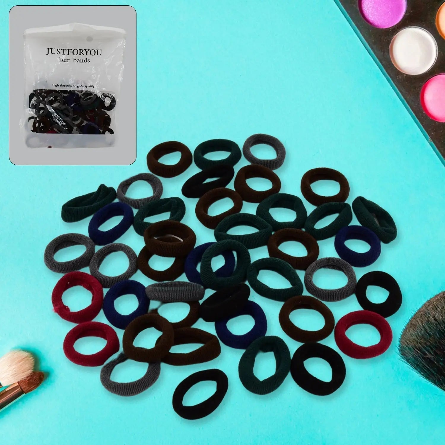 Small Ponytail Holder Bands for Hair Rubber Bands (Pack of 50 / Multicolour) - infinityexculsivestore.com
