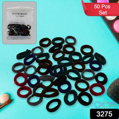 Small Ponytail Holder Bands for Hair Rubber Bands (Pack of 50 / Multicolour) - infinityexculsivestore.com