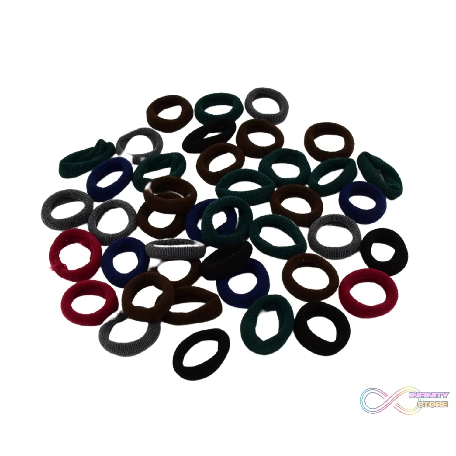 Small Ponytail Holder Bands for Hair Rubber Bands (Pack of 50 / Multicolour) - infinityexculsivestore.com