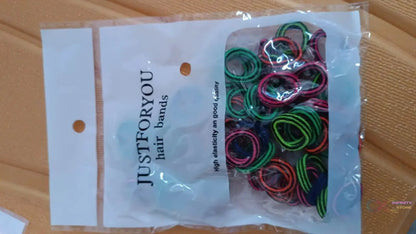 Small Ponytail Holder Bands for Hair Rubber Bands (Pack of 50 / Multicolour) - infinityexculsivestore.com