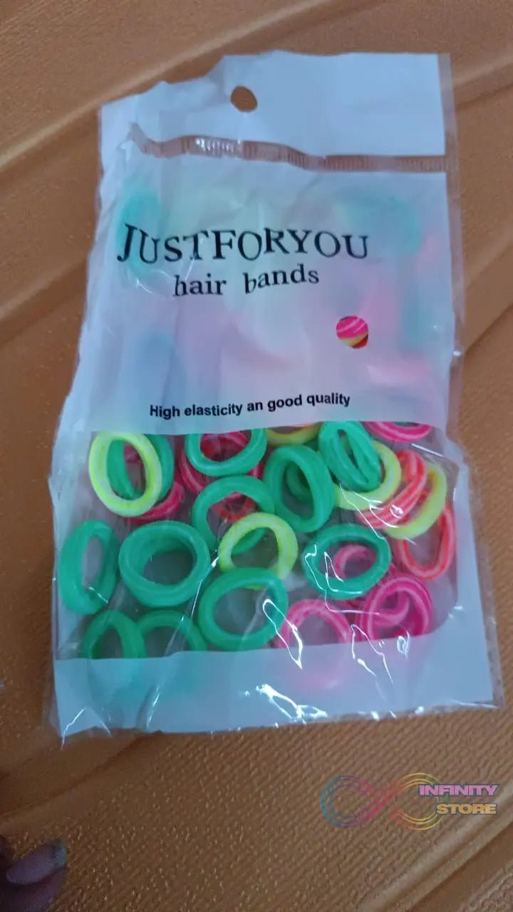 Small Ponytail Holder Bands for Hair Rubber Bands (Pack of 50 / Multicolour) - infinityexculsivestore.com