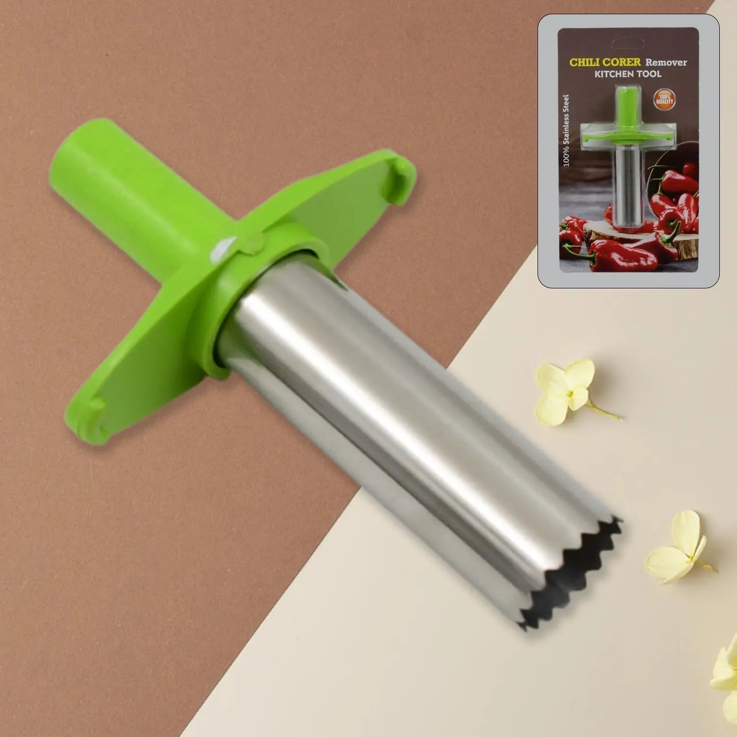 Small Stainless Steel Chili Corer Remover Kitchen Tool (1 Pc) - infinityexculsivestore.com