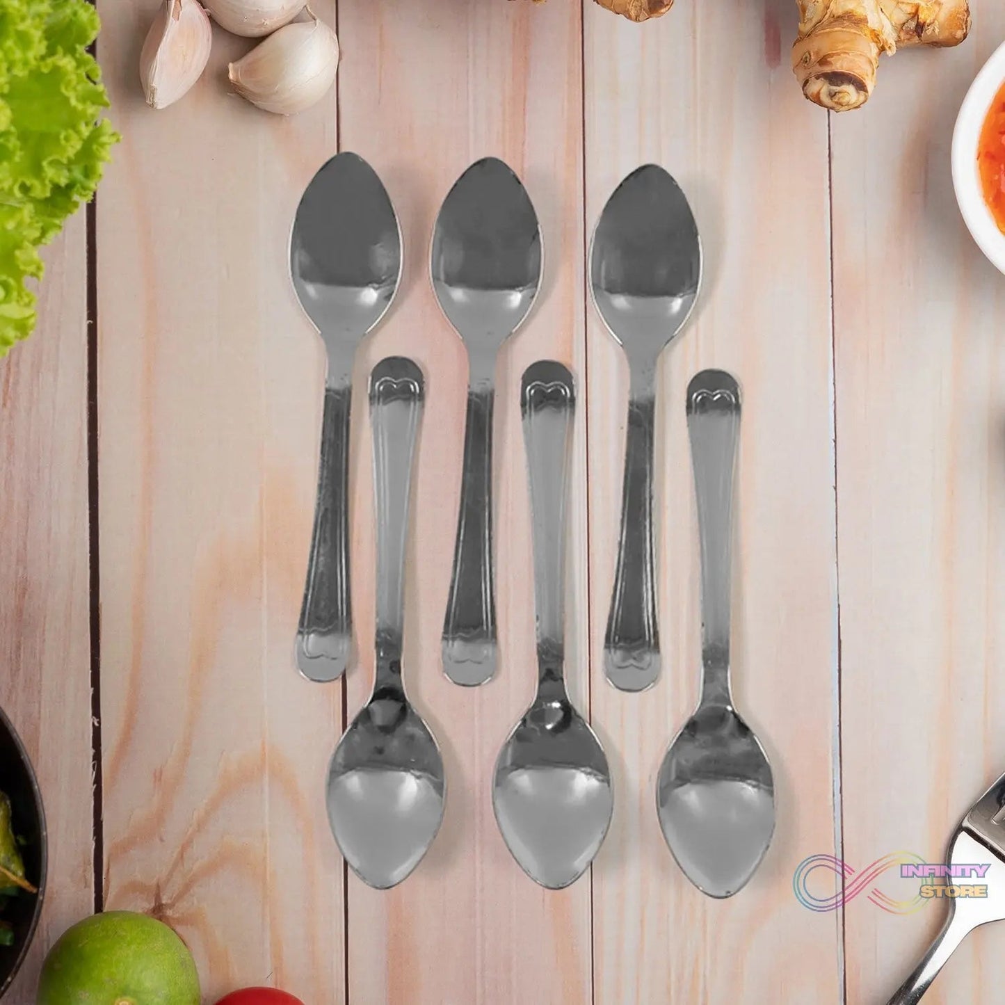 Small Stainless Steel Table Spoons (6 pcs) - infinityexculsivestore.com