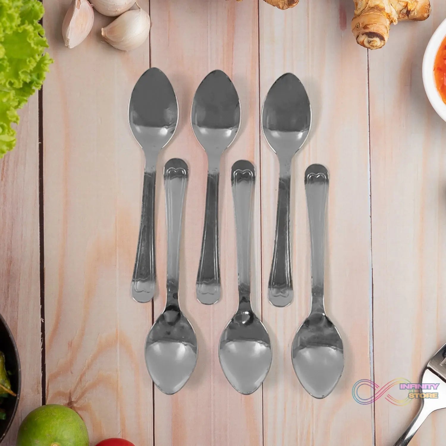 Small Stainless Steel Table Spoons (6 pcs) - infinityexculsivestore.com