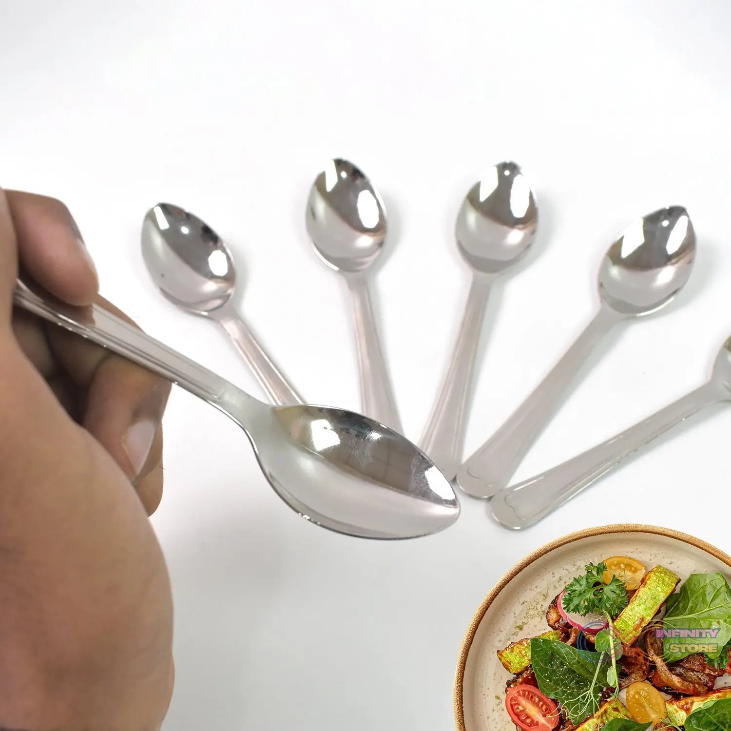 Small Stainless Steel Table Spoons (6 pcs) - infinityexculsivestore.com