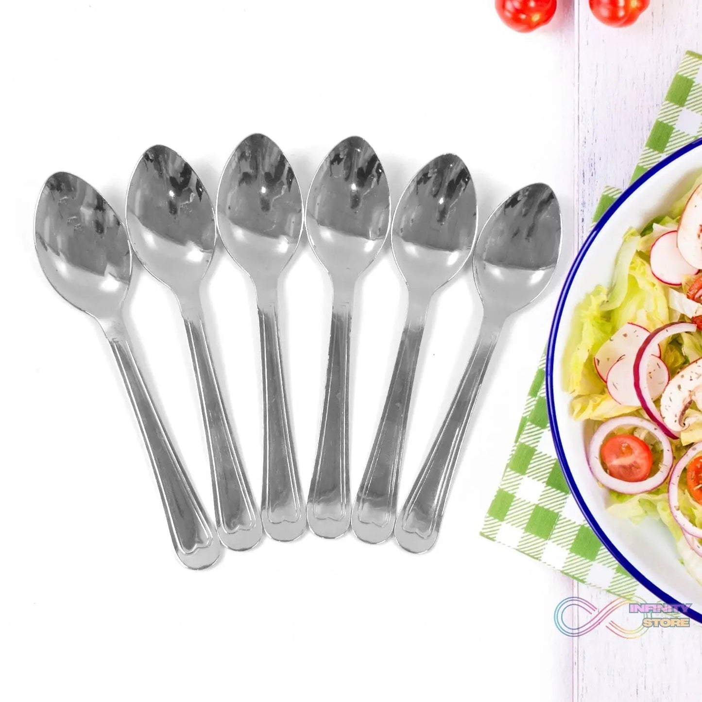 Small Stainless Steel Table Spoons (6 pcs) - infinityexculsivestore.com