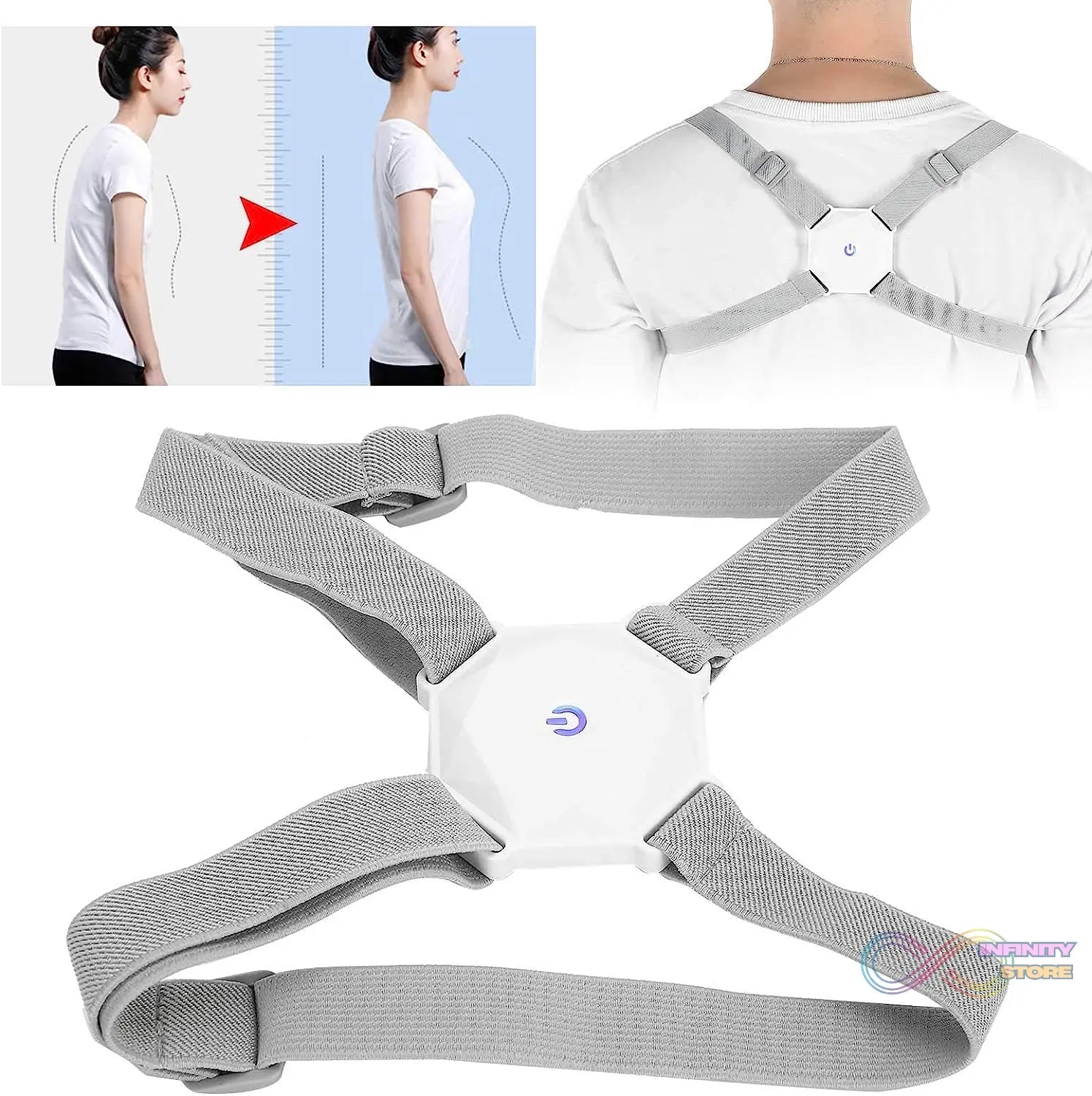 Smart Back Posture Corrector (Vibration Reminder): Improves Posture, Shoulder Support (Unisex) - infinityexculsivestore.com