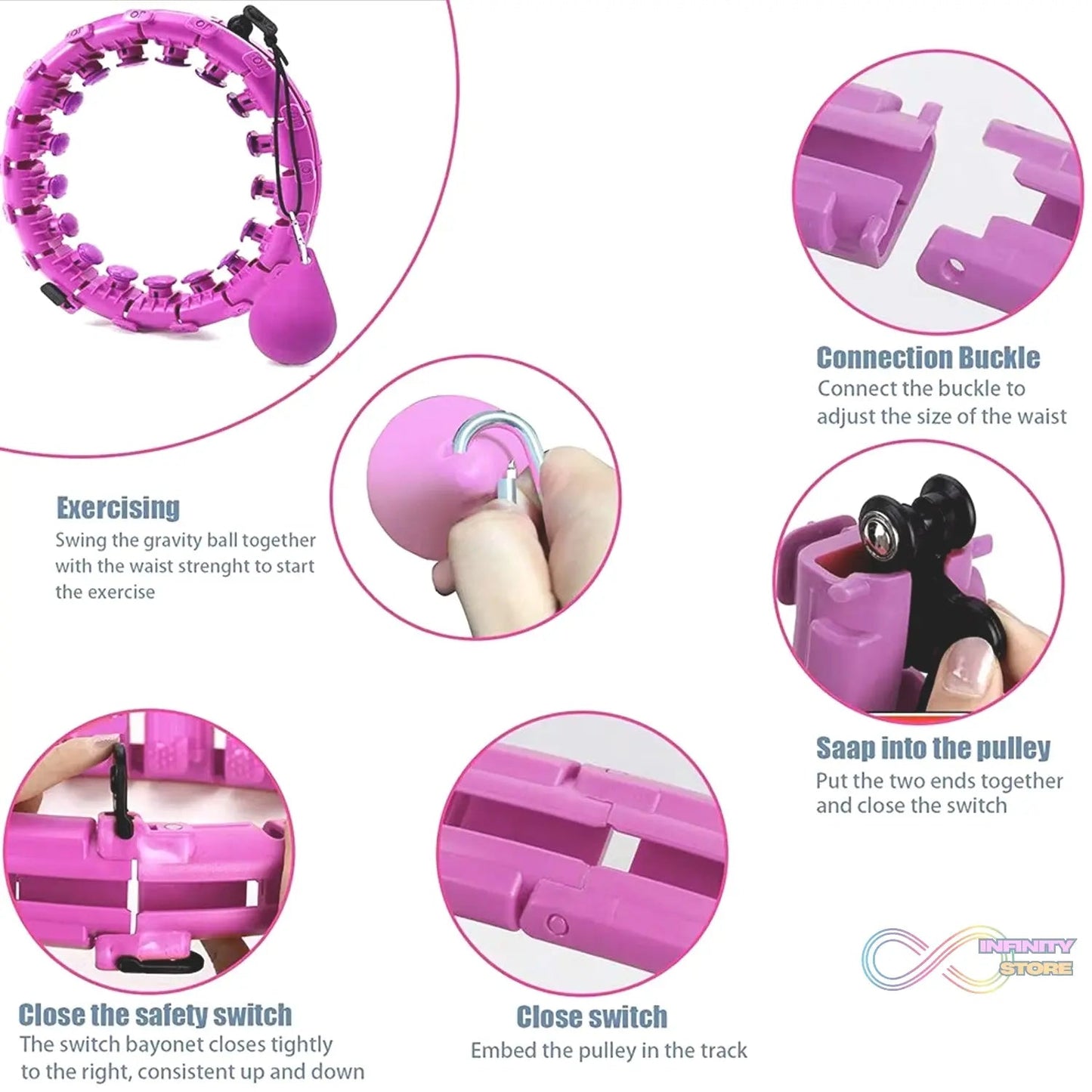 Smart Fitness Hula Hoops with Ball and Intelligent Counter (1 Pc / Loose) - infinityexculsivestore.com