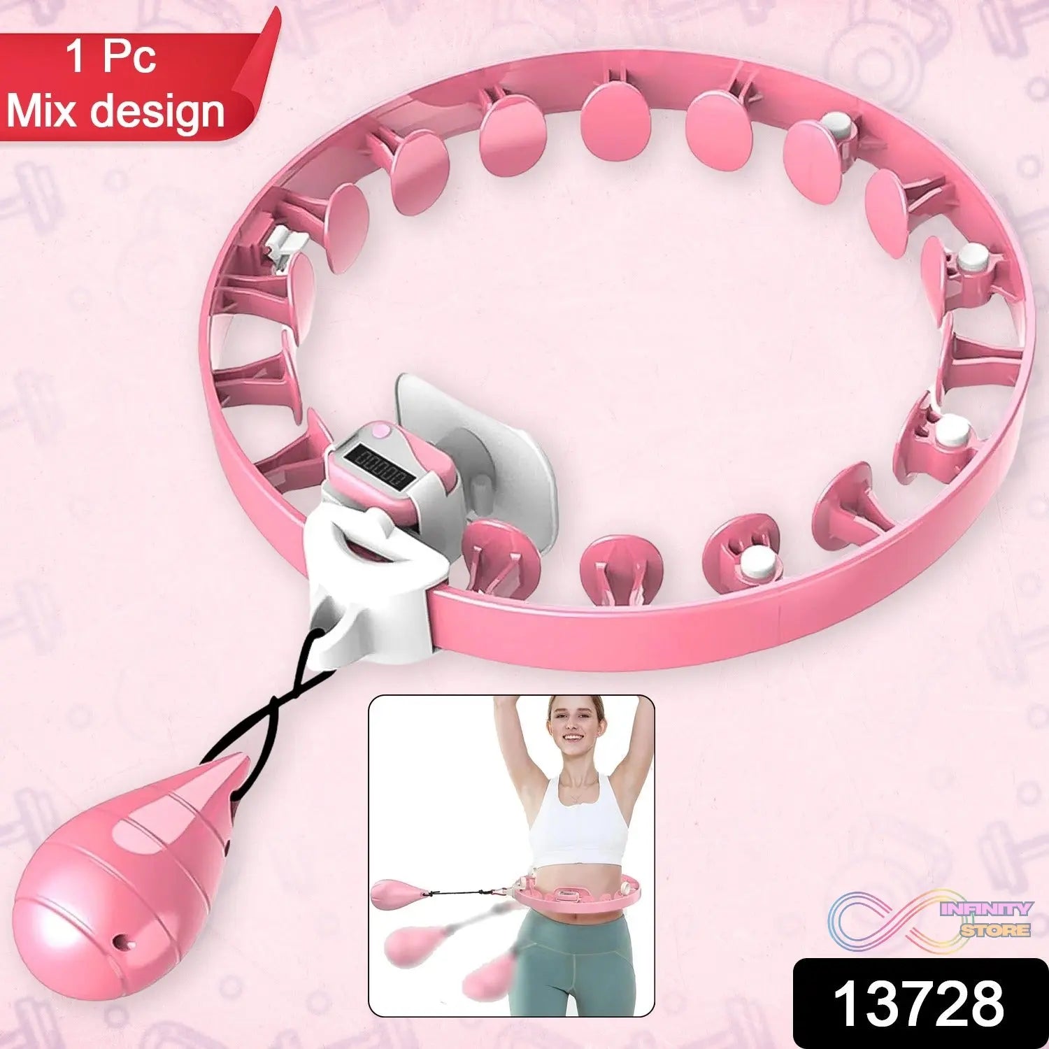 Smart Fitness Hula Hoops with Spinning Ball and Intelligent Counter (1 Pc / Mix Design / Loose) - infinityexculsivestore.com