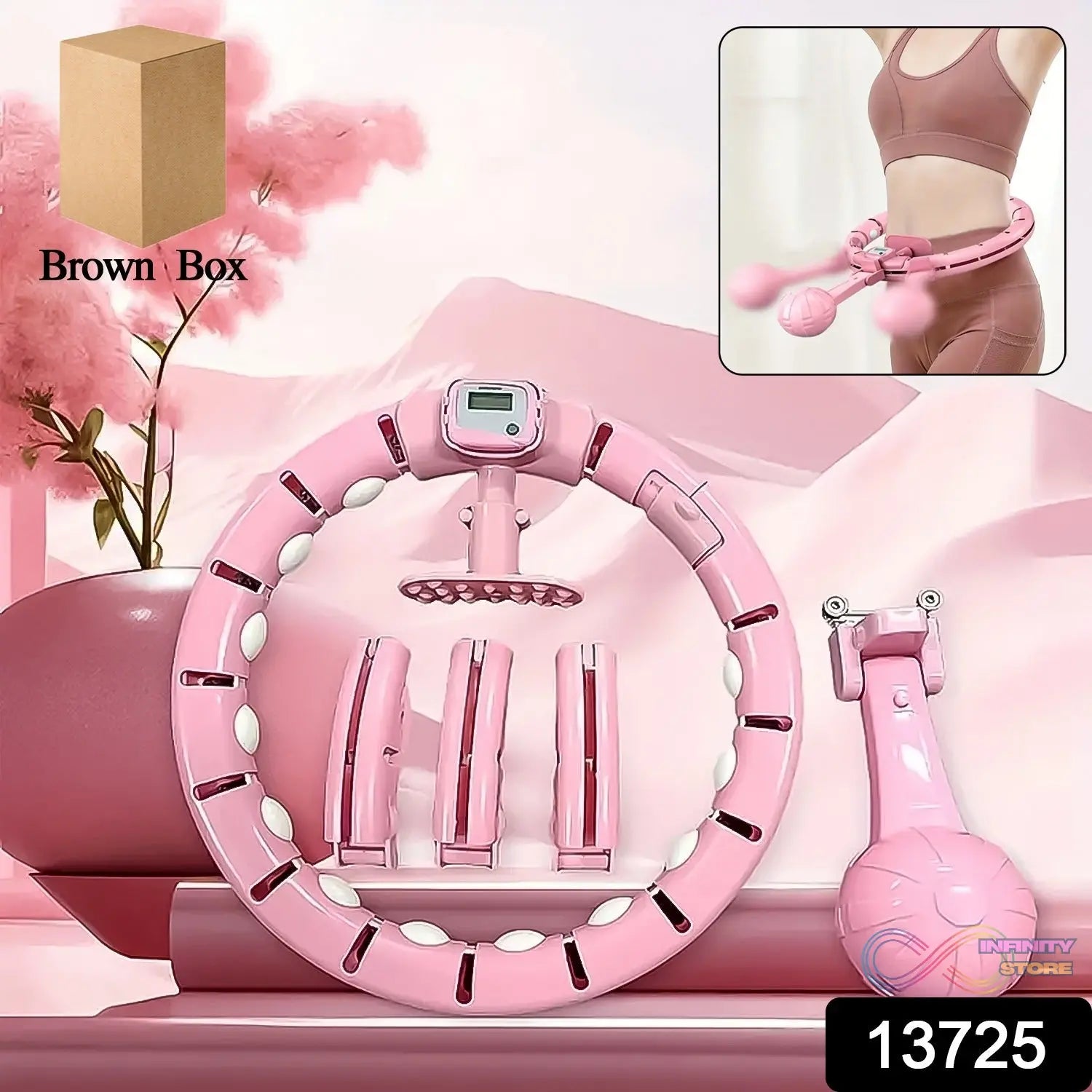 Smart Fitness Hula Hoops with Spinning Ball and Intelligent Counter (1 Pc/ With Brown Box) - infinityexculsivestore.com