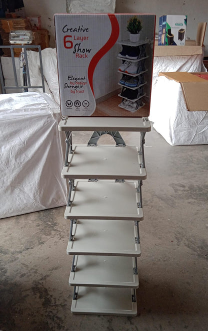 Smart Shoe Rack with 6 Layer Shoes Stand Multifunctional Entryway Foldable & Collapsible Door Shoe Rack - infinityexculsivestore.com