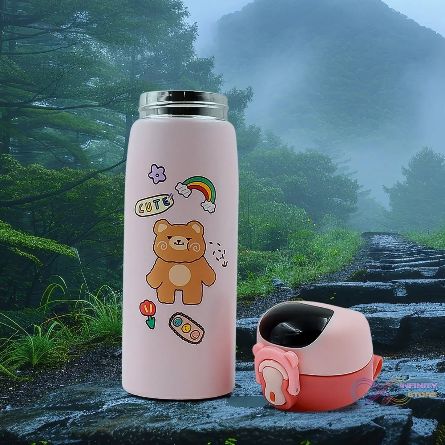 Smart Vacuum Insulated Water Bottle with LED Temperature Display (450 ML Approx / Mix Color & Design) - infinityexculsivestore.com