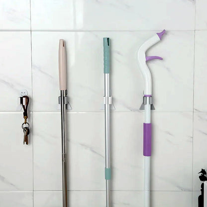 Smile Face Wall Mounted Brush & Broom Organize Holder, Hanger Storage Rack Kitchen Clip Seamless Mop Hook with Mounted Hanging (1Pc) - infinityexculsivestore.com