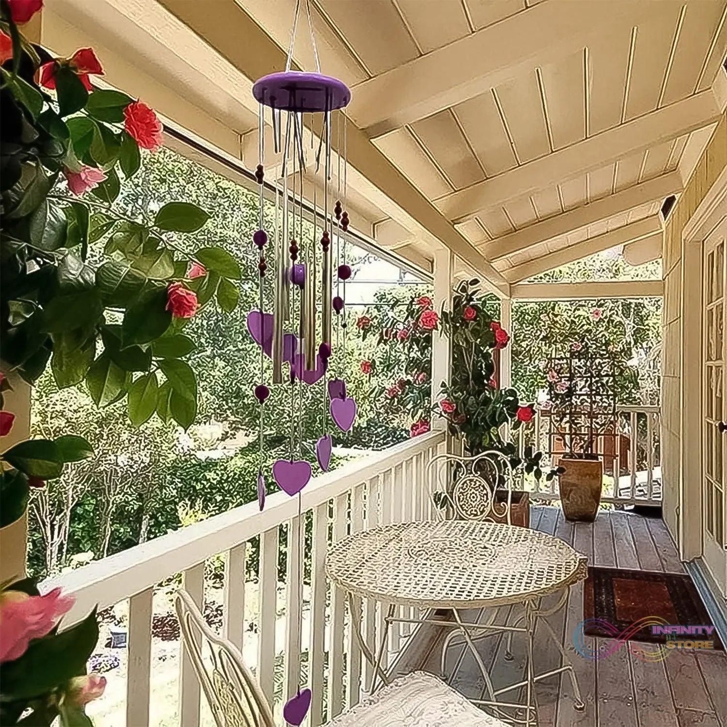 Smiley and Hearts Love Wind Chime (1 Pc) - infinityexculsivestore.com