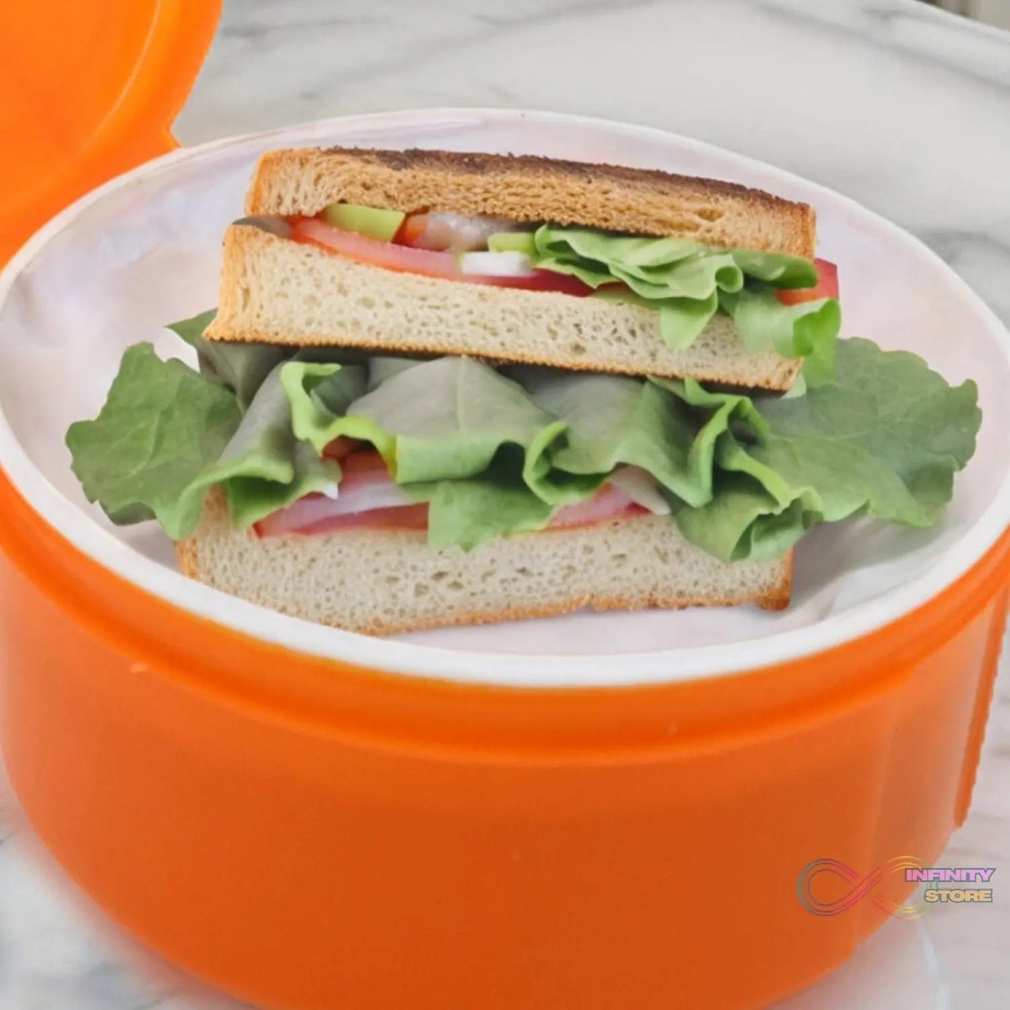 Smily Plastic lunch box, Small Box With 2in1 Spoon pack of 1 - infinityexculsivestore.com
