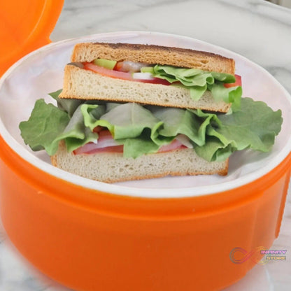 Smily Plastic lunch box, Small Box With 2in1 Spoon pack of 1 - infinityexculsivestore.com
