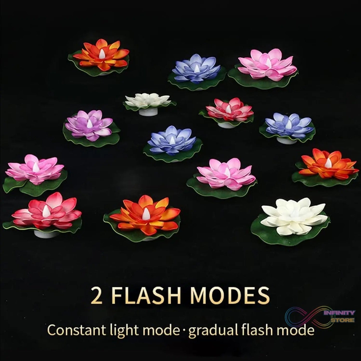 Smokeless LED Lotus Candles (2 Pc): Indoor/Outdoor Décor - infinityexculsivestore.com