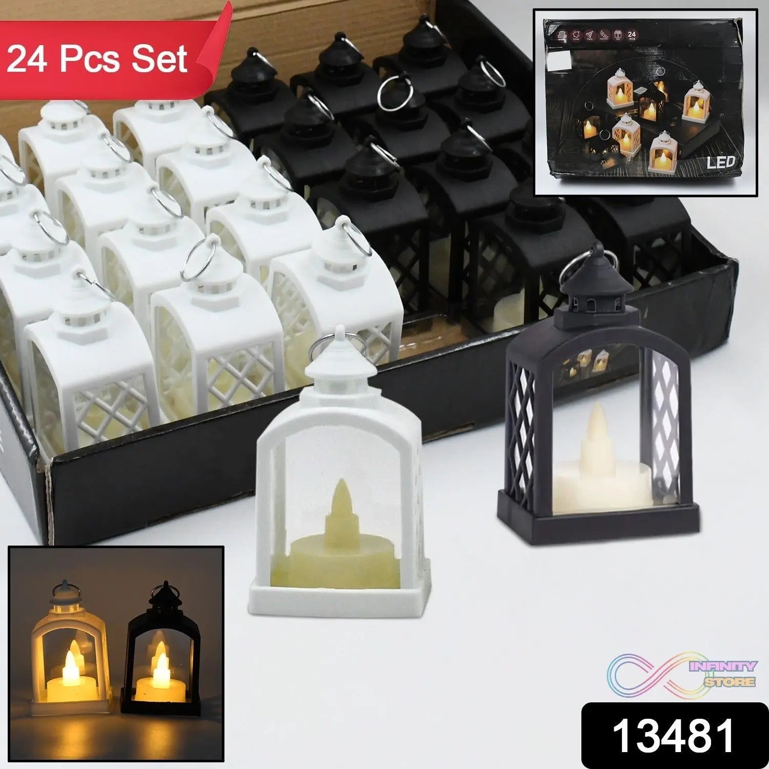 Smokeless Led Light Lantern Lamp (24 Pcs Set) - infinityexculsivestore.com
