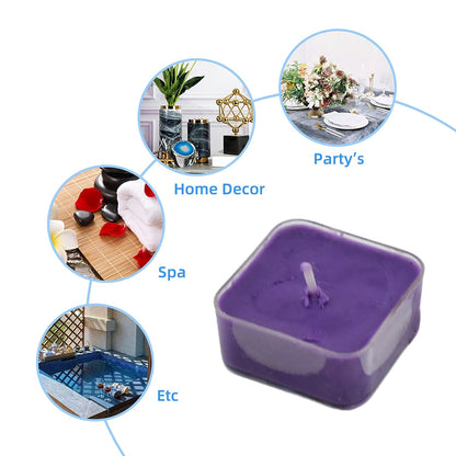 Smokeless Scented Acrylic Lavender Tealight Candles | Scented Acrylic Tealight Candle Set of 1 for Home Decoration and Celebrations | Long Burning Time Candle (1 Pc / Mix Color) - infinityexculsivestore.com