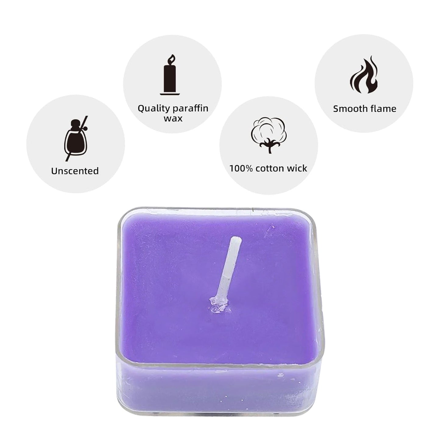 Smokeless Scented Acrylic Lavender Tealight Candles | Scented Acrylic Tealight Candle Set of 1 for Home Decoration and Celebrations | Long Burning Time Candle (1 Pc / Mix Color) - infinityexculsivestore.com