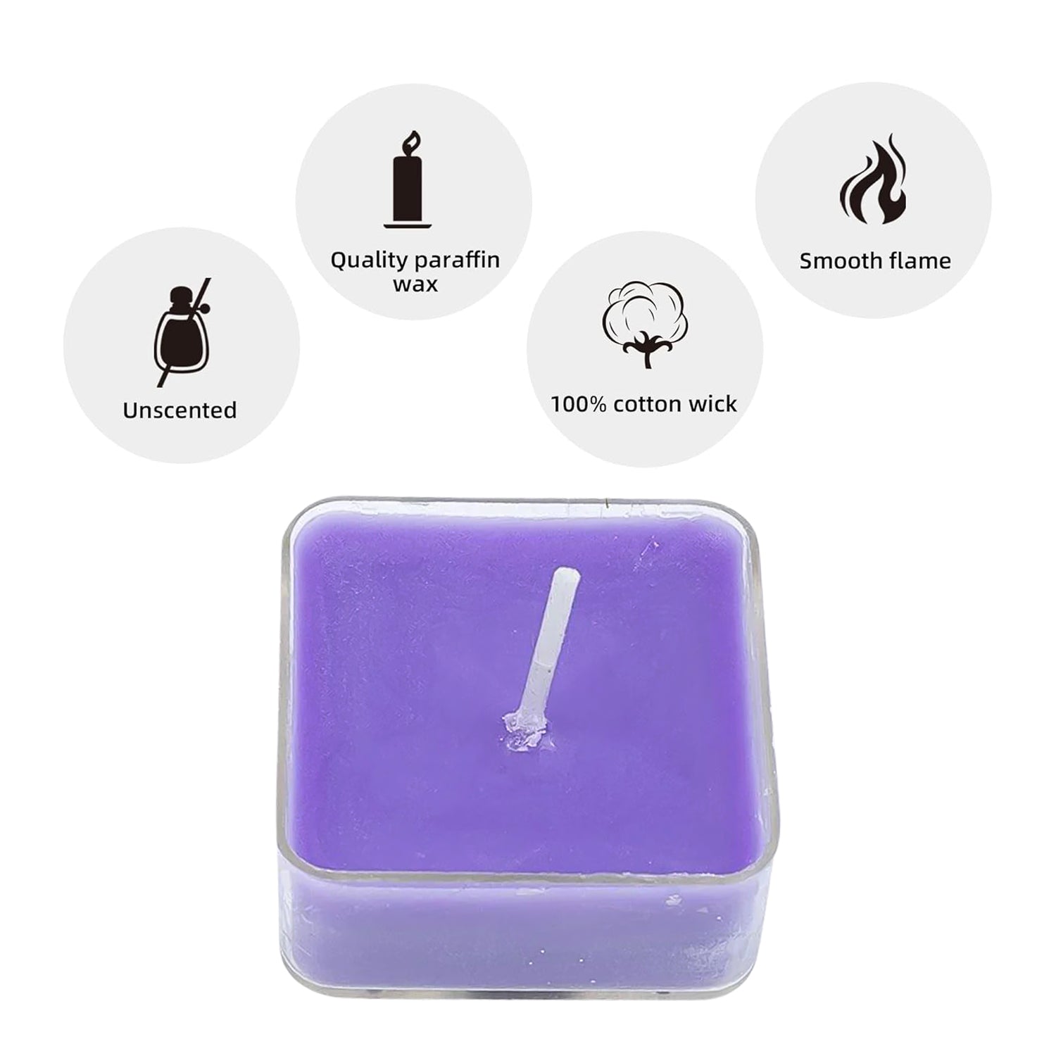 Smokeless Scented Acrylic Lavender Tealight Candles | Scented Acrylic Tealight Candle Set of 1 for Home Decoration and Celebrations | Long Burning Time Candle (1 Pc / Mix Color) - infinityexculsivestore.com