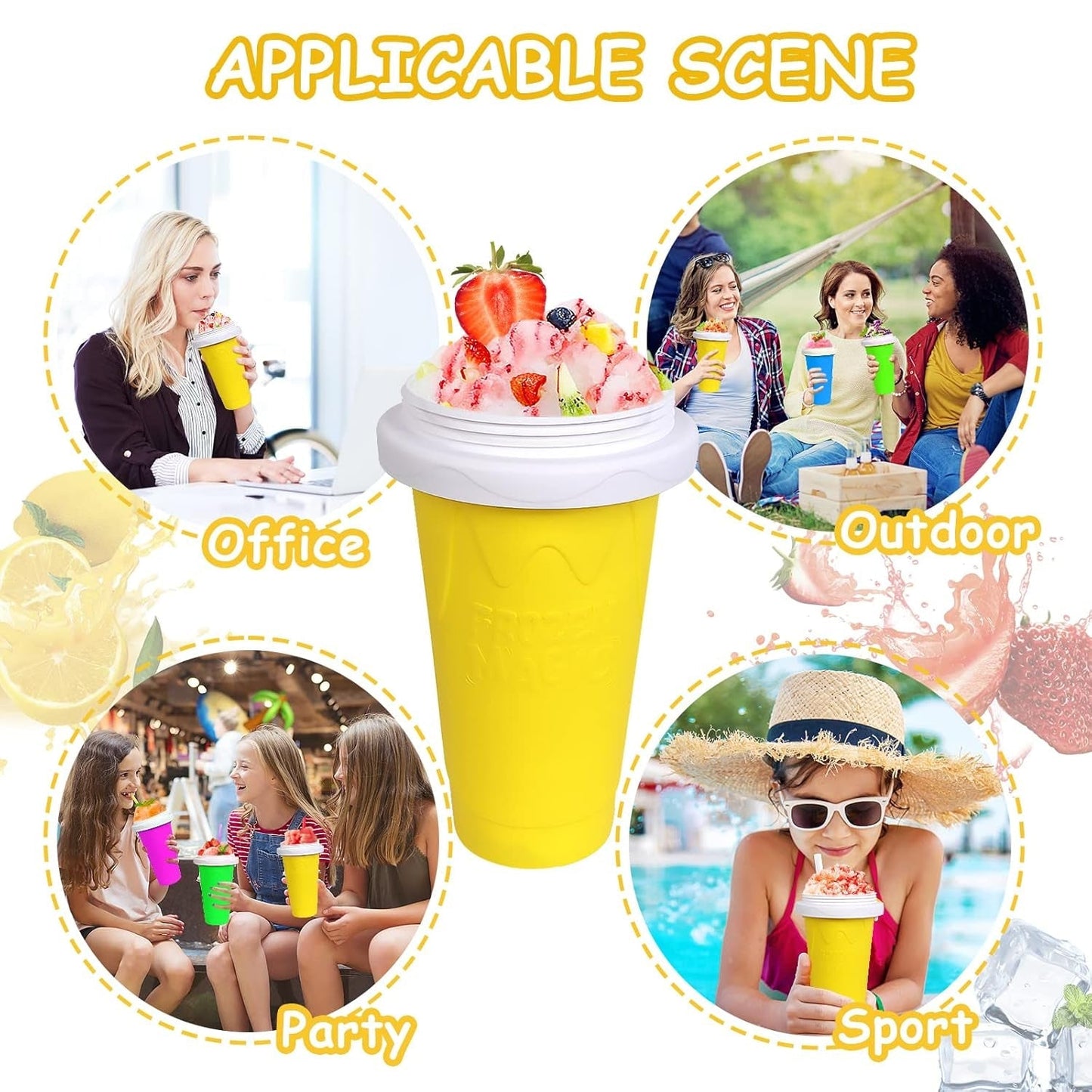 Smoothies Maker Cup, Magic Quick Frozen Smoothies Cup Cooling Cup Double Layer Squeeze Cup Slushy Maker (1 Pc) - infinityexculsivestore.com