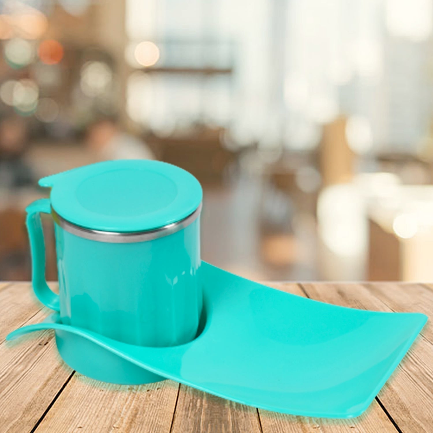 Snack Tray with 350ml Steel Cup for Kids & Home Use - infinityexculsivestore.com