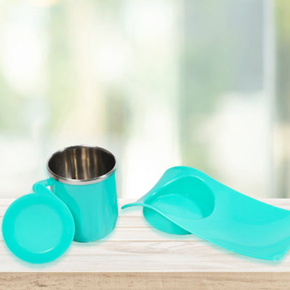 Snack Tray with 350ml Steel Cup for Kids & Home Use - infinityexculsivestore.com