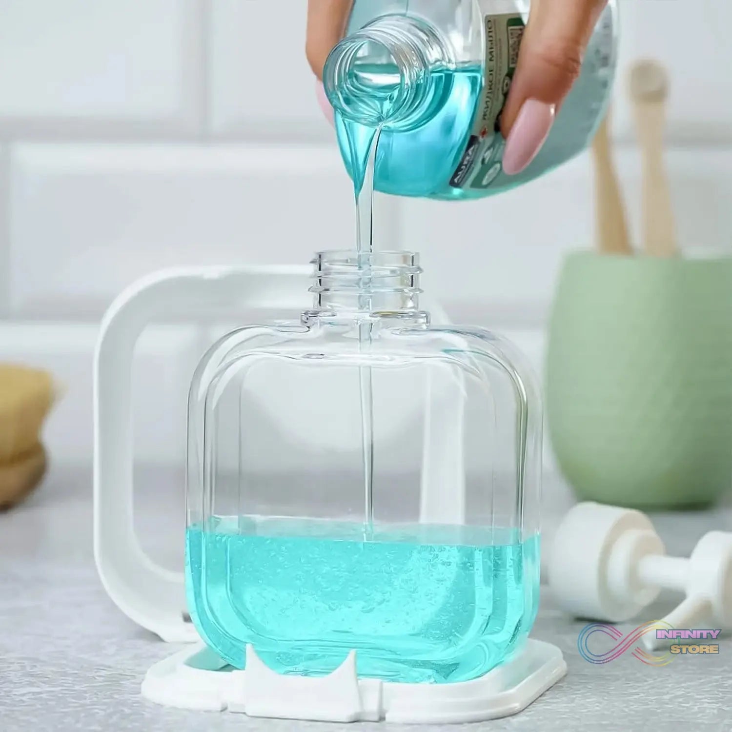 Snap sink Dispenser Plastic Clear Empty Pump Lotion Bottles (1 Set) - infinityexculsivestore.com