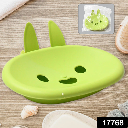 Soap Box Drain soap Box Cute Rabbit Shape Double soap Bowl Box Plastic Rack Storage Rack Bathroom Toilet Storage Box - infinityexculsivestore.com