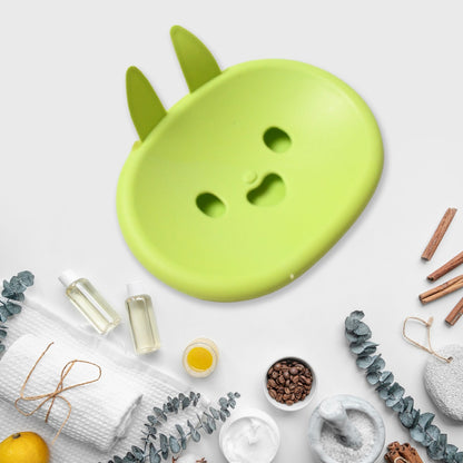 Soap Box Drain soap Box Cute Rabbit Shape Double soap Bowl Box Plastic Rack Storage Rack Bathroom Toilet Storage Box - infinityexculsivestore.com