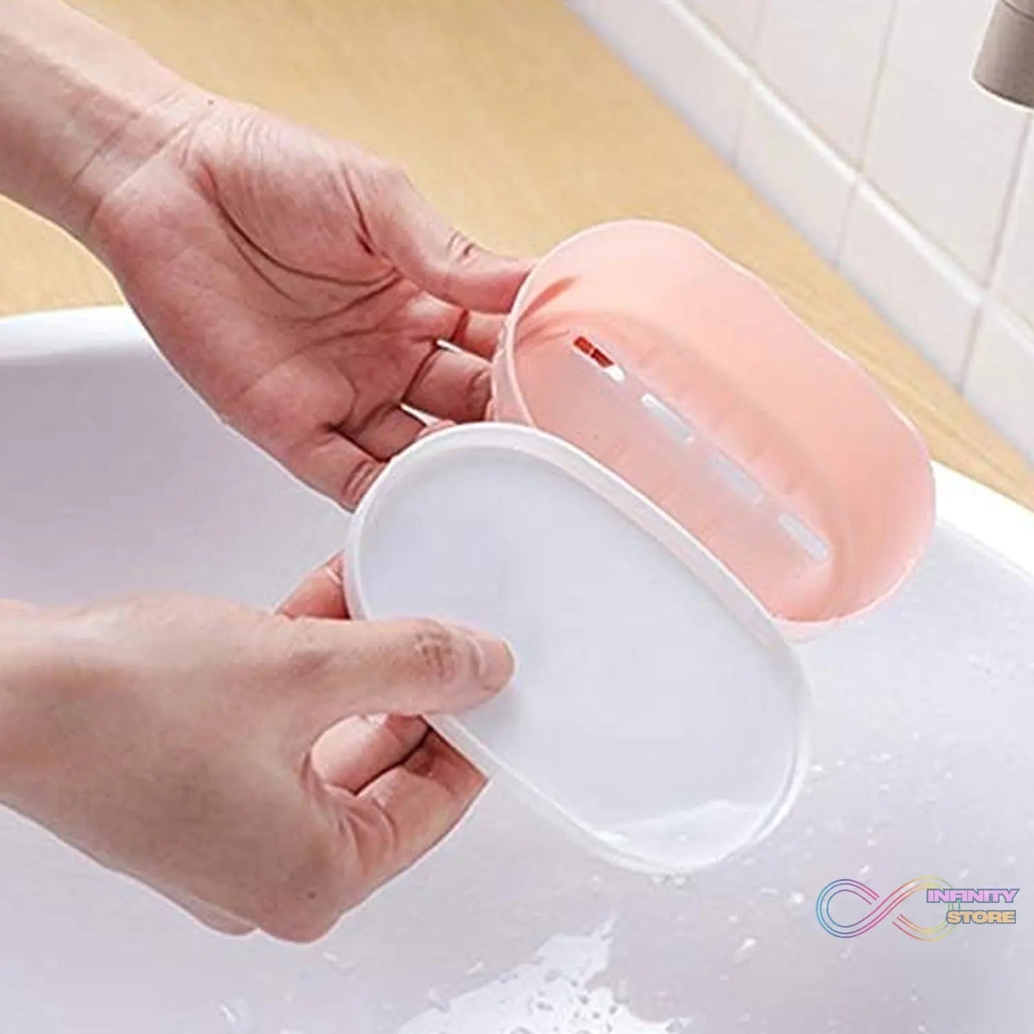 Soap Container, Soap Box Household Kitchen and Bathroom Can Use PP Material Drain Box Double Soap Dish, for Bathroom Shower Home Outdoor Camping (1 Pc) - infinityexculsivestore.com