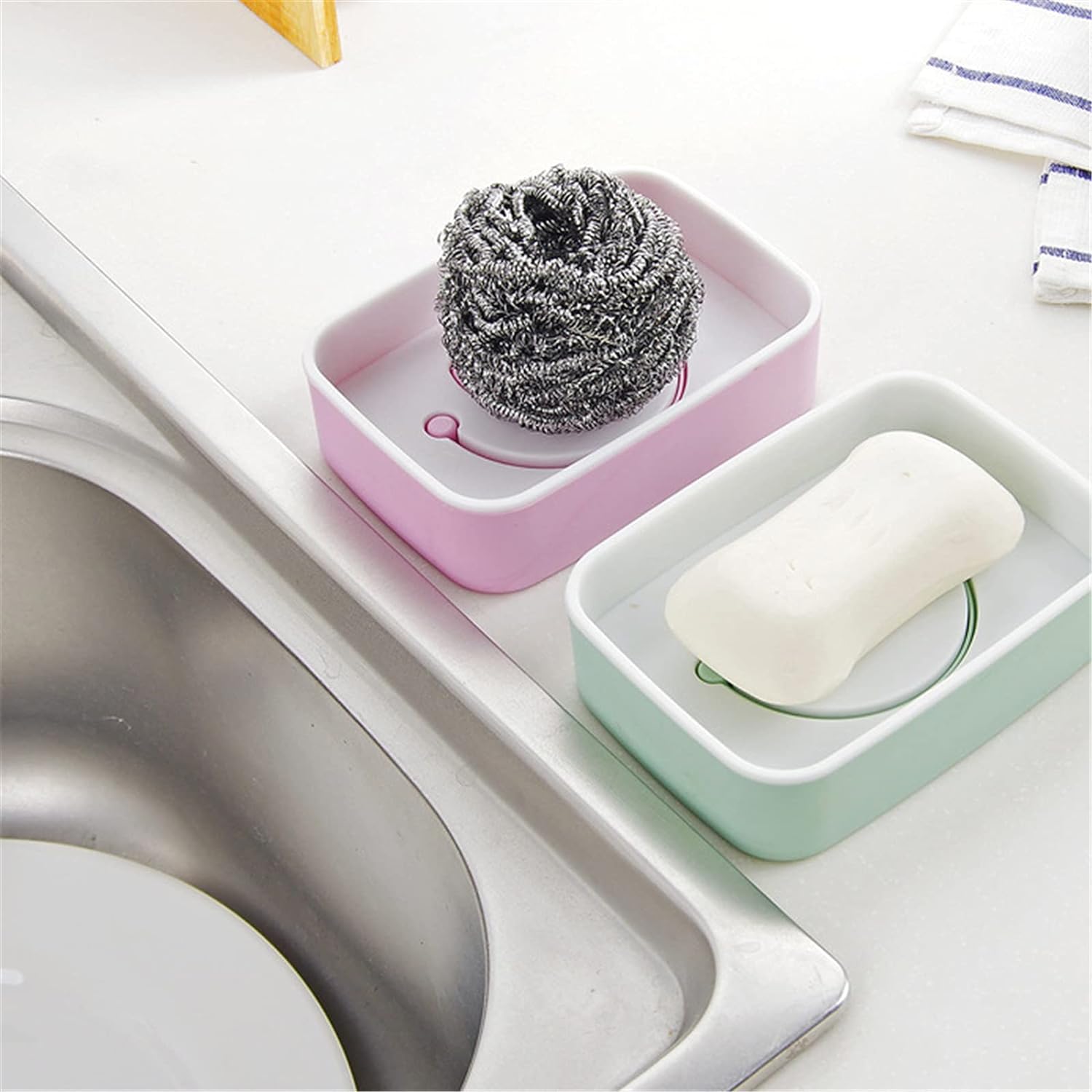 Soap Dish with Drain Soap Holder, Soap Saver Easy Cleaning, Soap Tray for Shower Bathroom Kitchen (1 Pc) - infinityexculsivestore.com