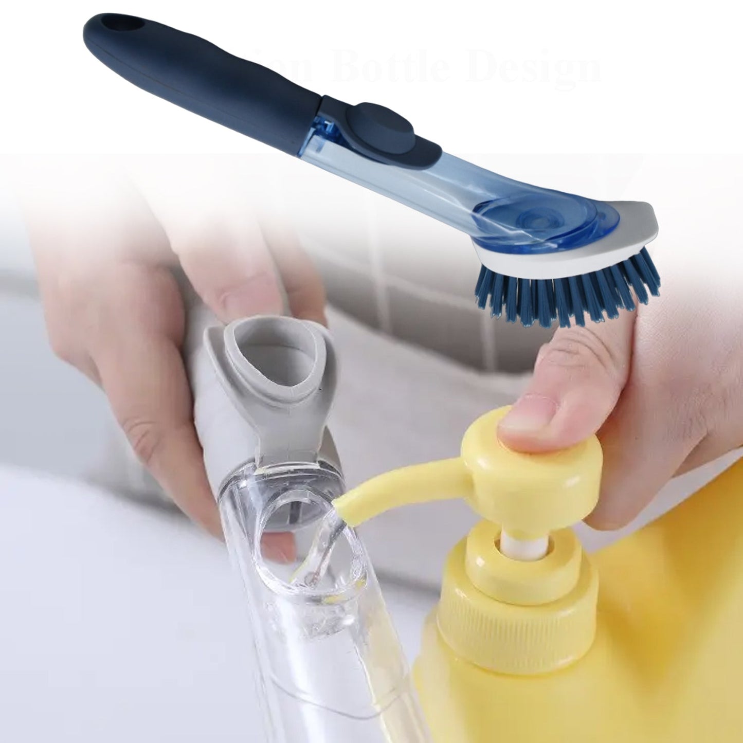 Mix Color Dish Scrubber with Soap Dispenser, Soap Dispensing Dish Brush Set, Dishwashing Brushes Kitchen Scrub Dish Wand for Dishes Sink Pot Pan Cleaning and Washing,1 Handle,3Refill Replacement Head - infinityexculsivestore.com