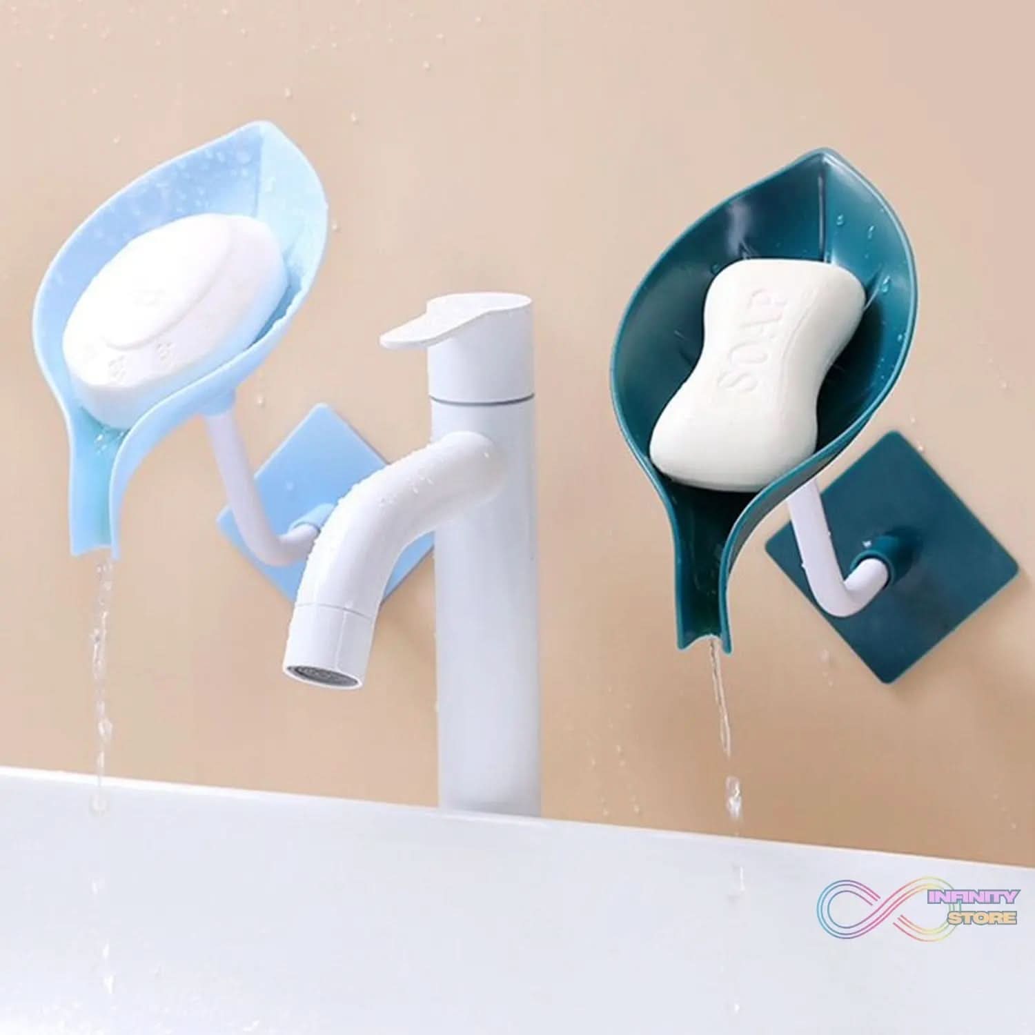 Soap Holder Leaf - Shape Self Draining Soap Dish Holder, With Suction Cup Soap Dish Suitable for Shower, Bathroom, Kitchen Sink - infinityexculsivestore.com