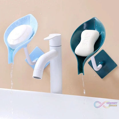 Soap Holder Leaf - Shape Self Draining Soap Dish Holder, With Suction Cup Soap Dish Suitable for Shower, Bathroom, Kitchen Sink - infinityexculsivestore.com
