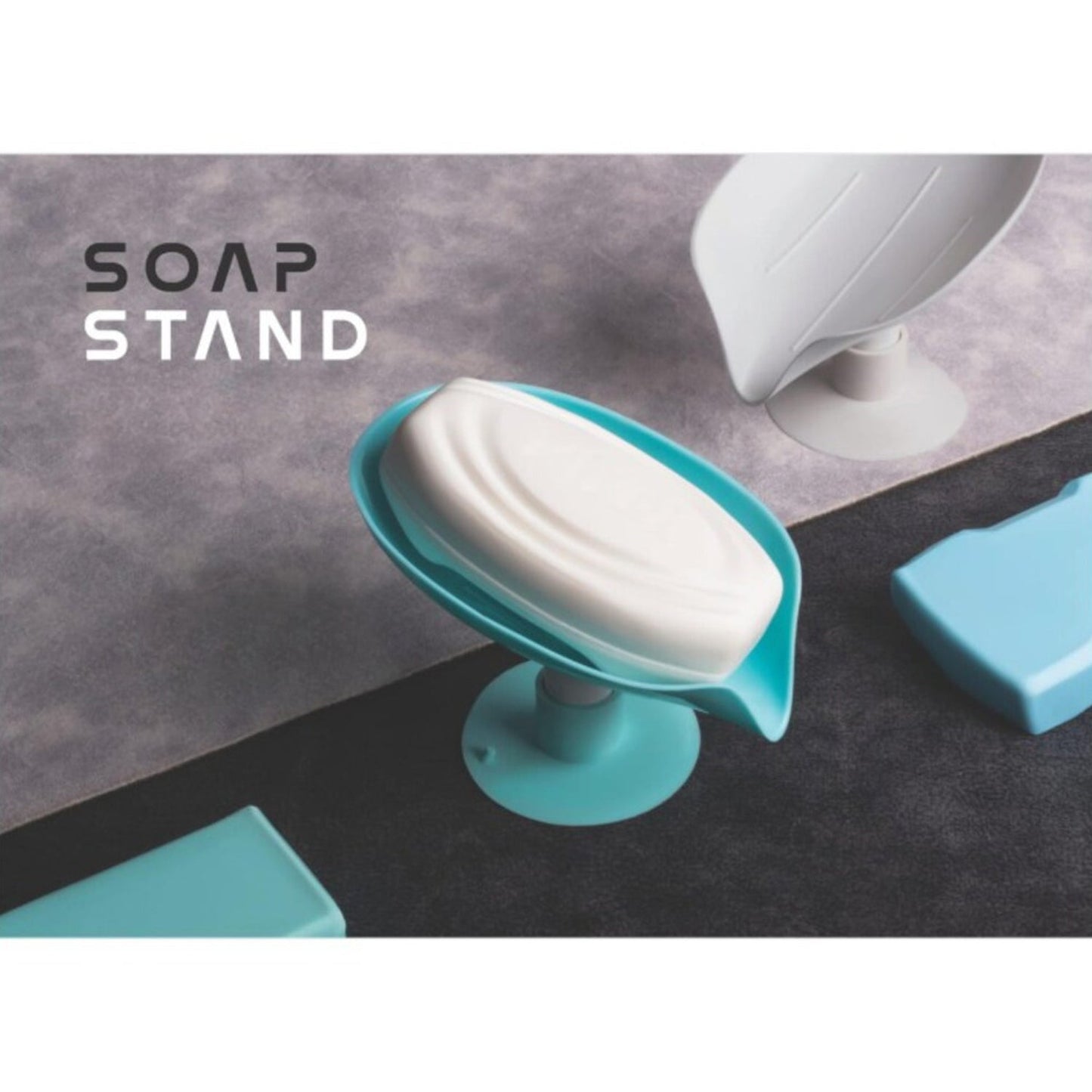 Soap Holder Stand Self Draining Soap Dish Holder Soap Box (2 Pc) - infinityexculsivestore.com
