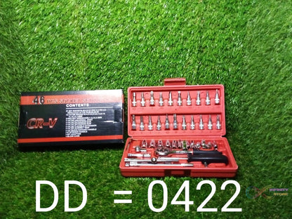 Socket 1 / 4 Inch Combination Repair Tool Kit (Red, 46 pcs) - infinityexculsivestore.com