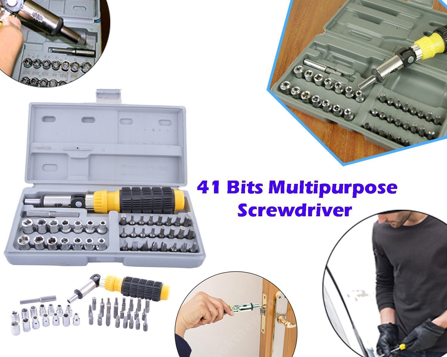 Socket and Screwdriver Tool Kit Accessories (41 pcs) - infinityexculsivestore.com