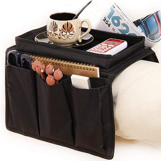 Sofa Arm Rest Hanging Storage Bag, Storage Bag for Sofa Ideal for Sorting Magazines Books (Black) - infinityexculsivestore.com