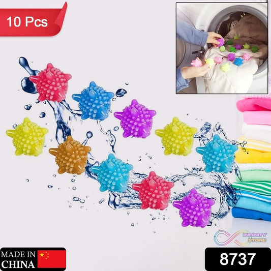Soft Star Washing Machine, Laundry Dryer Balls Laundry Ball for Household Cleaning Washing Machine Clothes Softener (10 Pcs / Multi Color) - infinityexculsivestore.com