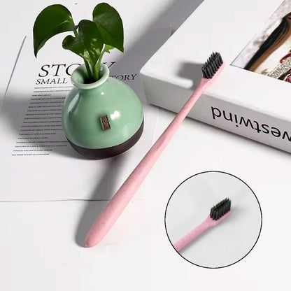Soft Toothbrush With Toothbrush Cover Cleaner Scraper for Men and Women, Kids, Adults Plastic Toothbrush Cover / Case / Holder (1 Pc / Mix Color) - infinityexculsivestore.com